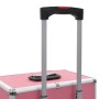 Maletín trolley de maquillaje de aluminio rosa