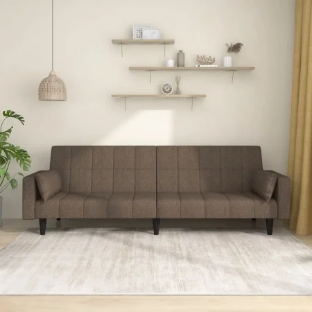 2-Sitzer-Schlafsofa mit zwei taupegrauen Stoffkissen von , Sofas - Ref: Foro24-375839, Preis: 283,18 €, Rabatt: %