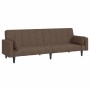 Two-seater sofa bed with two taupe gray fabric pillows. by , Sofas - Ref: Foro24-375839, Price: 283,18 €, Discount: %