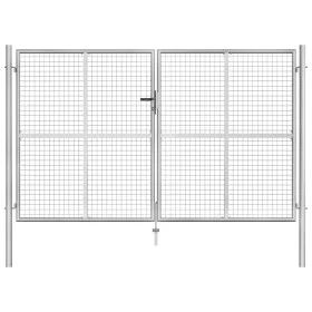 Silberverzinktes Gartentor aus Stahl, 306 x 200 cm von vidaXL, Gartentore - Ref: Foro24-144764, Preis: 428,46 €, Rabatt: %