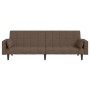 Two-seater sofa bed with two taupe gray fabric pillows. by , Sofas - Ref: Foro24-375839, Price: 283,18 €, Discount: %