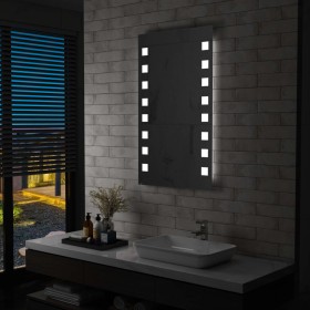 Espejo de pared de baño con LED 60x100 cm de vidaXL, Espejos - Ref: Foro24-144701, Precio: 83,89 €, Descuento: %