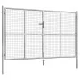Silver galvanized steel garden gate 306x200 cm by vidaXL, garden gates - Ref: Foro24-144764, Price: 426,49 €, Discount: %
