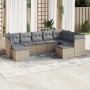Set mit 9 Gartensofas mit beigen Kissen aus synthetischem Rattan von , Gartensets - Ref: Foro24-3218569, Preis: 497,13 €, Rab...