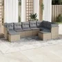 Set mit 9 Gartensofas mit beigen Kissen aus synthetischem Rattan von , Gartensets - Ref: Foro24-3218569, Preis: 512,33 €, Rab...
