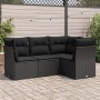 4-piece garden sofa set with black synthetic rattan cushions by , Garden sets - Ref: Foro24-3217575, Price: 278,47 €, Discoun...