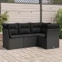 4-teilige Gartensofagarnitur mit schwarzen synthetischen Rattankissen von , Gartensets - Ref: Foro24-3217575, Preis: 288,85 €...