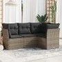 Set mit 4 Gartensofas und Kissen synthetisches Rattangrau von , Gartensets - Ref: Foro24-3217580, Preis: 260,28 €, Rabatt: %