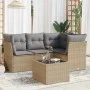 Juego de sofás jardín con cojines 5 pzas ratán sintético beige de , Conjuntos de jardín - Ref: Foro24-3217589, Precio: 315,76...
