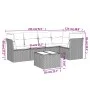 6-piece garden furniture set with gray synthetic rattan cushions by , Garden sets - Ref: Foro24-3217610, Price: 356,43 €, Dis...
