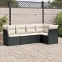 Set de muebles de jardín 5 pzas y cojines ratán sintético negro de , Conjuntos de jardín - Ref: Foro24-3217596, Precio: 318,4...