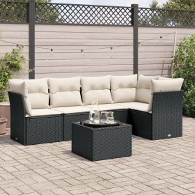 Set de sofás de jardín 6 piezas y cojines ratán sintético negro de , Conjuntos de jardín - Ref: Foro24-3217606, Precio: 349,4...