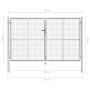 Silver galvanized steel garden gate 306x200 cm by vidaXL, garden gates - Ref: Foro24-144764, Price: 441,87 €, Discount: %