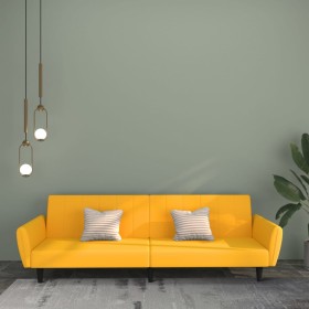 2-Sitzer-Schlafsofa aus gelbem Samt von , Sofas - Ref: Foro24-375864, Preis: 268,97 €, Rabatt: %