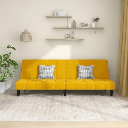 2-Sitzer-Schlafsofa aus gelbem Samt von , Sofas - Ref: Foro24-375845, Preis: 235,35 €, Rabatt: %
