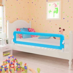 Barandilla de seguridad cama de niño 2 uds azul 150x42 cm