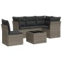 Set de muebles de jardín 6 pzas y cojines ratán sintético gris by , Garden sets - Ref: Foro24-3217650, Price: 351,40 €, Disco...