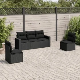 5-piece garden furniture set with black synthetic rattan cushions by , Garden sets - Ref: Foro24-3218775, Price: 313,26 €, Di...