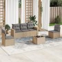 Garden sofa set with 6-piece synthetic rattan beige cushions by , Garden sets - Ref: Foro24-3218789, Price: 354,45 €, Discoun...