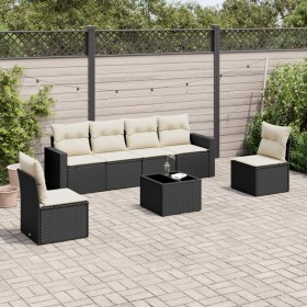 7-piece garden dining set with black synthetic rattan cushions by , Garden sets - Ref: Foro24-3218806, Price: 372,14 €, Disco...