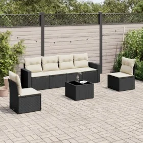 7-piece garden dining set with black synthetic rattan cushions by , Garden sets - Ref: Foro24-3218806, Price: 390,94 €, Disco...