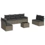Gartenmöbel-Set 9-teilig mit grauen Polstern aus synthetischem Rattan von , Gartensets - Ref: Foro24-3218850, Preis: 496,71 €...