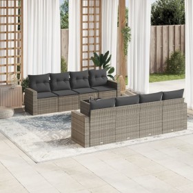 9-piece garden furniture set and gray synthetic rattan cushions by , Garden sets - Ref: Foro24-3218740, Price: 546,61 €, Disc...