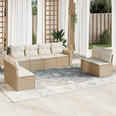 Garden sofa set with beige cushions 8 pcs PE rattan by , Garden sets - Ref: Foro24-3218838, Price: 520,40 €, Discount: %