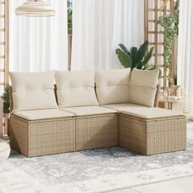 Juego de sofás jardín con cojines 4 pzas ratán sintético beige de , Conjuntos de jardín - Ref: Foro24-3217498, Precio: 258,84...