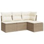 Garden sofa set with cushions 4 pieces beige synthetic rattan by , Garden sets - Ref: Foro24-3217498, Price: 239,20 €, Discou...