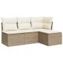 Garden sofa set with cushions 4 pieces beige synthetic rattan by , Garden sets - Ref: Foro24-3217498, Price: 258,84 €, Discou...