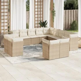 Garden set with 13-piece synthetic rattan beige cushions. by , Garden sets - Ref: Foro24-3218548, Price: 963,60 €, Discount: %