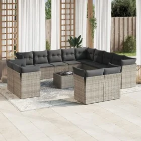 Gartensofa-Set, 14-teilig, mit grauen Polstern aus synthetischem Rattan von , Gartensets - Ref: Foro24-3218560, Preis: 872,24...