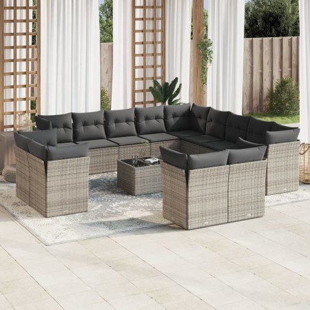 Set de sofás de jardín 14 pzas con cojines ratán sintético gris by , Garden sets - Ref: Foro24-3218560, Price: 872,20 €, Disc...