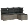 Set mit 4 Gartensofas und Kissen synthetisches Rattangrau von , Gartensets - Ref: Foro24-3217500, Preis: 212,36 €, Rabatt: %