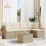 Gartensofa-Set mit Kissen, 6-teilig, beiges synthetisches Rattan von , Gartensets - Ref: Foro24-3217568, Preis: 373,71 €, Rab...