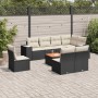 Set aus 8-teiligen Gartensofas und Kissen Kunstrattan schwarz von , Gartensets - Ref: Foro24-3225482, Preis: 497,16 €, Rabatt: %