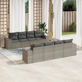 Set de muebles de jardín 9 pzas y cojines ratán sintético gris by , Garden sets - Ref: Foro24-3225367, Price: 599,68 €, Disco...