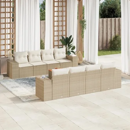 9-piece garden sofa set with beige synthetic rattan cushions by , Garden sets - Ref: Foro24-3225365, Price: 650,86 €, Discoun...