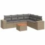 Set of 7-piece garden sofas and beige synthetic rattan cushions by , Garden sets - Ref: Foro24-3257795, Price: 477,79 €, Disc...