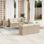 Set of 7-piece garden sofas and beige synthetic rattan cushions by , Garden sets - Ref: Foro24-3223489, Price: 476,66 €, Disc...