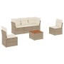 Set Gartensofas mit Kissen 6 Stück synthetisches Rattan beige von , Gartensets - Ref: Foro24-3223545, Preis: 368,36 €, Rabatt: %