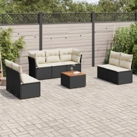 8-piece garden sofa set and black synthetic rattan cushions by , Garden sets - Ref: Foro24-3223564, Price: 429,24 €, Discount: %