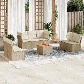 Set Gartensofas mit beigen Kissen 8 Stück PE Rattan von , Gartensets - Ref: Foro24-3223566, Preis: 491,18 €, Rabatt: %