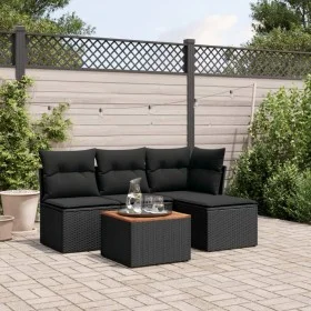 5-piece garden furniture set and black synthetic rattan cushions by , Garden sets - Ref: Foro24-3223591, Price: 269,71 €, Dis...
