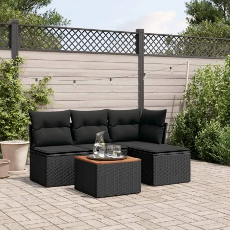 5-piece garden furniture set and black synthetic rattan cushions by , Garden sets - Ref: Foro24-3223591, Price: 269,71 €, Dis...