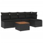 6-piece garden sofa set with black synthetic rattan cushions by , Garden sets - Ref: Foro24-3223598, Price: 327,96 €, Discoun...
