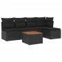 6-piece garden sofa set with black synthetic rattan cushions by , Garden sets - Ref: Foro24-3223598, Price: 336,84 €, Discoun...