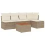 Garden sofa set with 6-piece synthetic rattan beige cushions by , Garden sets - Ref: Foro24-3223601, Price: 343,68 €, Discoun...