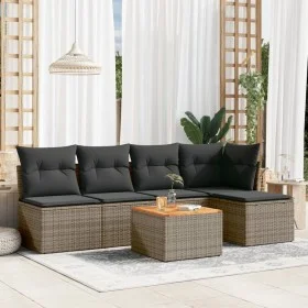 6-teiliges Gartenmöbel-Set und graue synthetische Rattankissen von , Gartensets - Ref: Foro24-3223603, Preis: 308,77 €, Rabat...